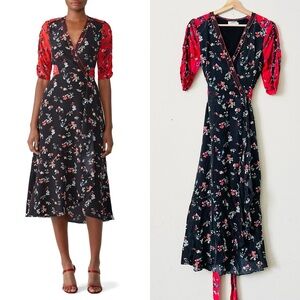 TANYA TAYLOR Size 8 Floral Clusters 100% silk Blaire Dress